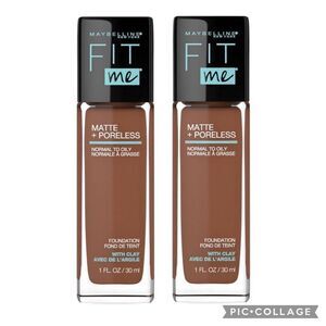 Lot of 2 370 Deep Bronze Maybelline Fit Me Matte Foundation